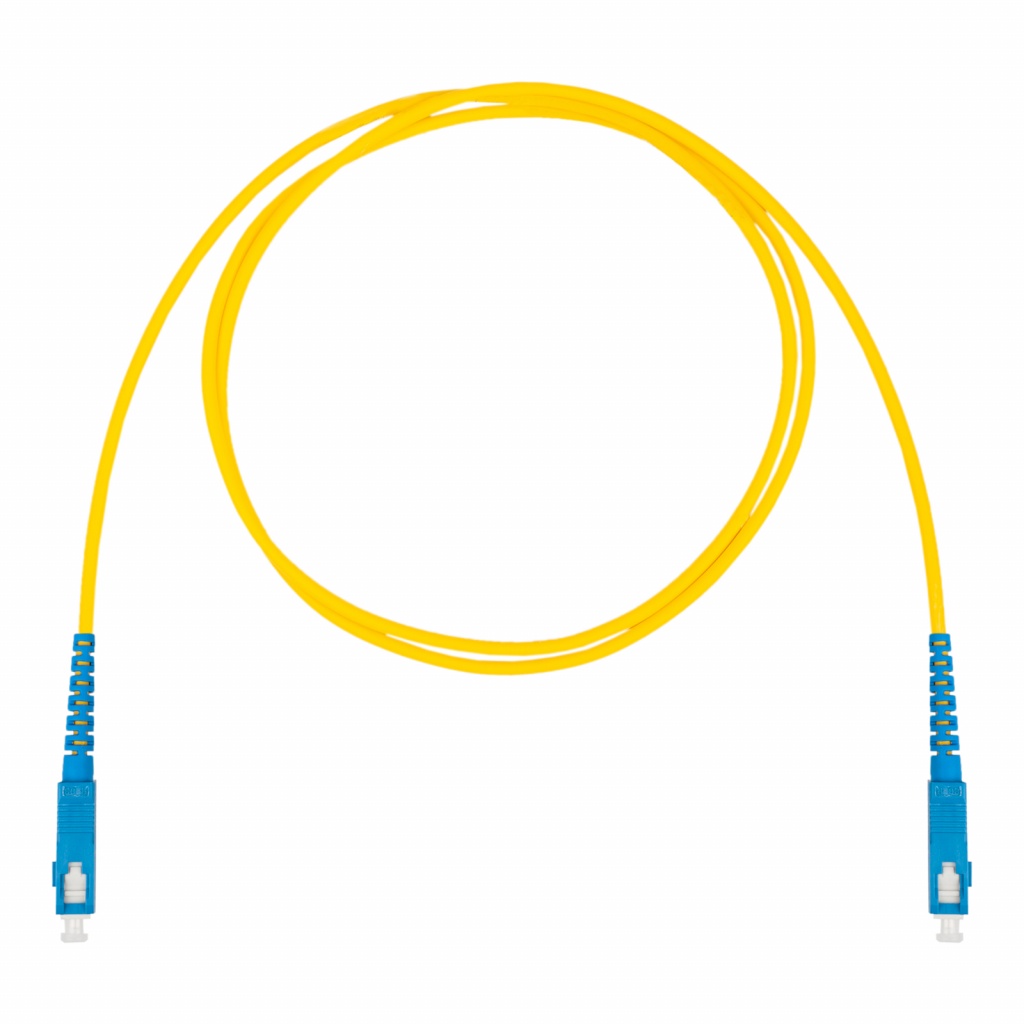 Шнур оптический коммутационный (патч-корд), SC-SC симплекс (simplex) OS2, нг(А)-HF, желтый, 2,0 м