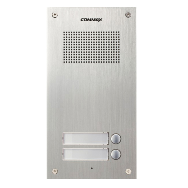 COMMAX DR-2UM вызывная панель на 2 абонента, аб.трубка DP-SS, врезная, металлические кнопки 315х130 х10 мм