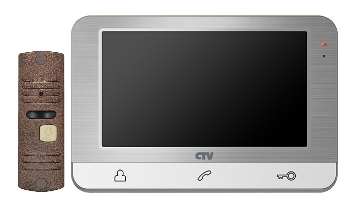 CTV-DP1703 S (Silver/Bronze) Комплект цветного видеодомофона (7"), в составе: панель CTV-D10NG, монитор CTV-M1703MD S