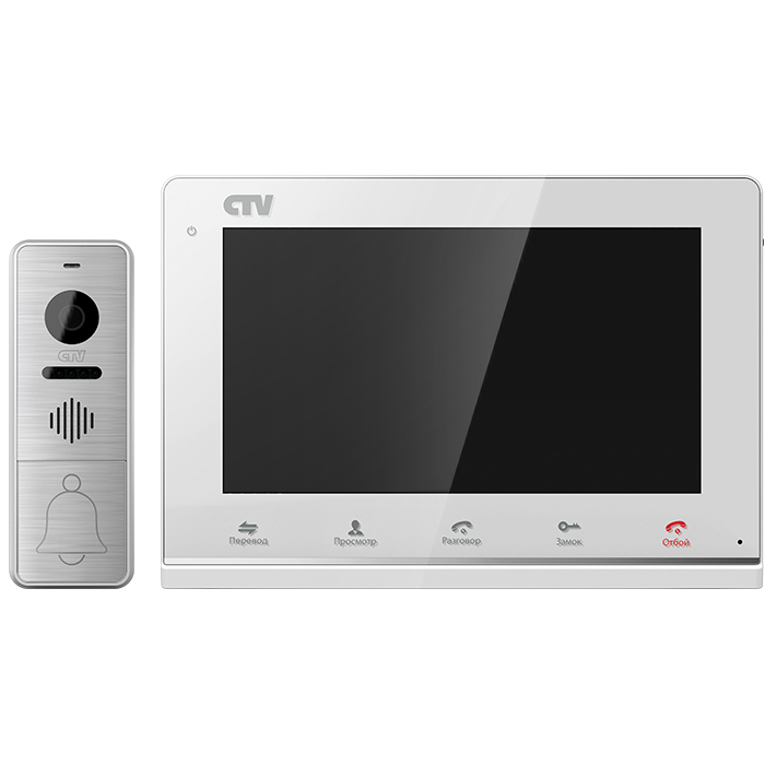 CTV - DP3700 W (White) Комплект цветного видеодомофона, в составе: панель CTV - D3000, монитор CTV - M3700 W