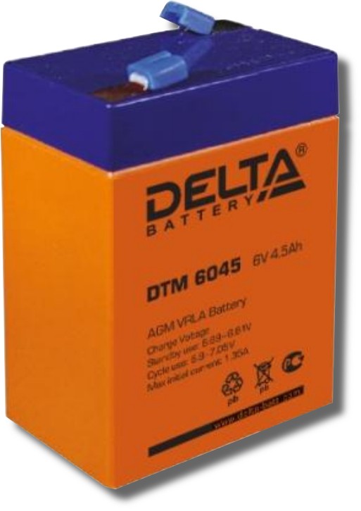 Аккумулятор DTM6045, 6В, 4.5А/ч